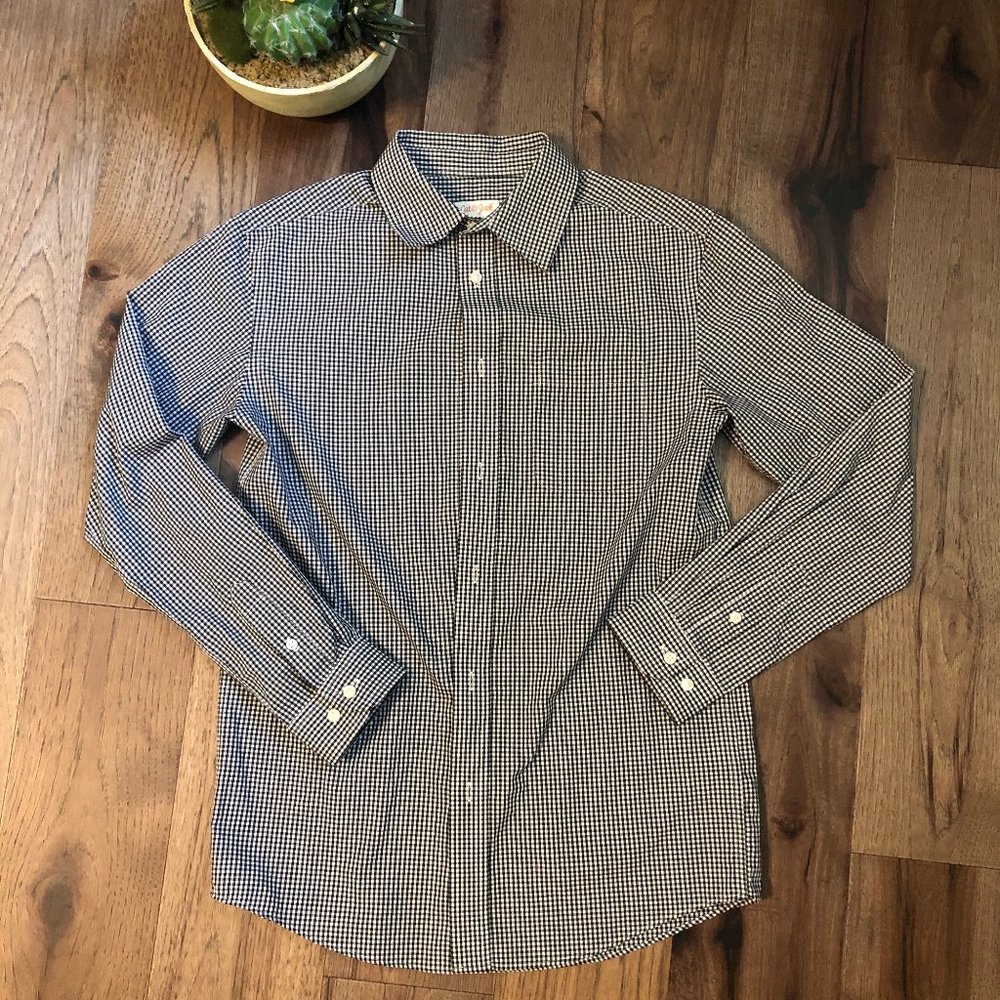 Boys Cat & Jack LS Gingham Button Down - L
